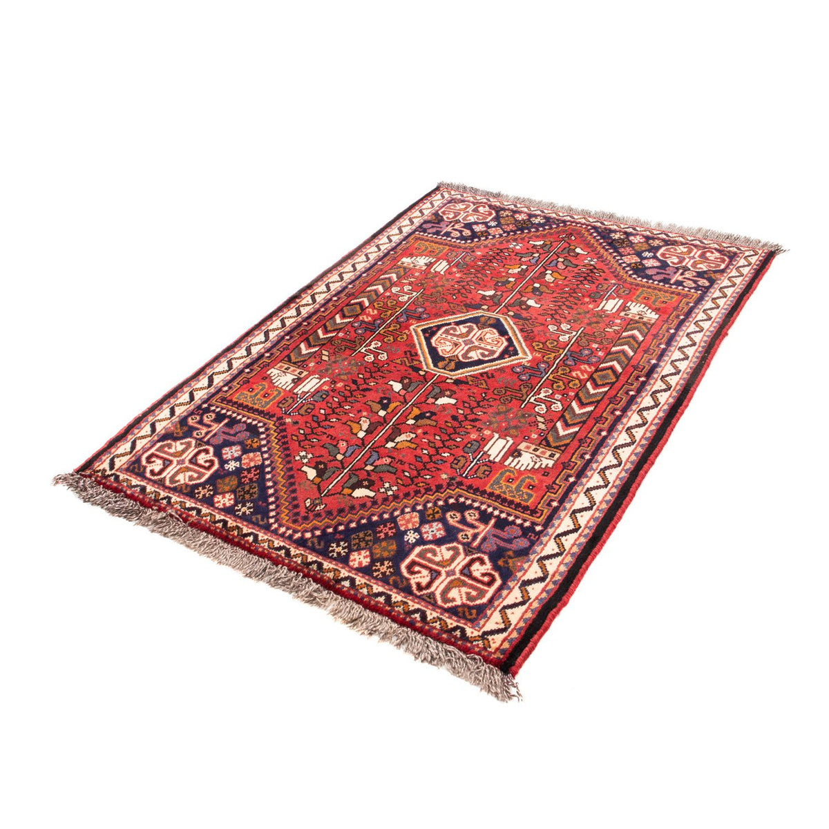 Tapis persan - Nomadic - 153 x 106 cm - rouge foncé