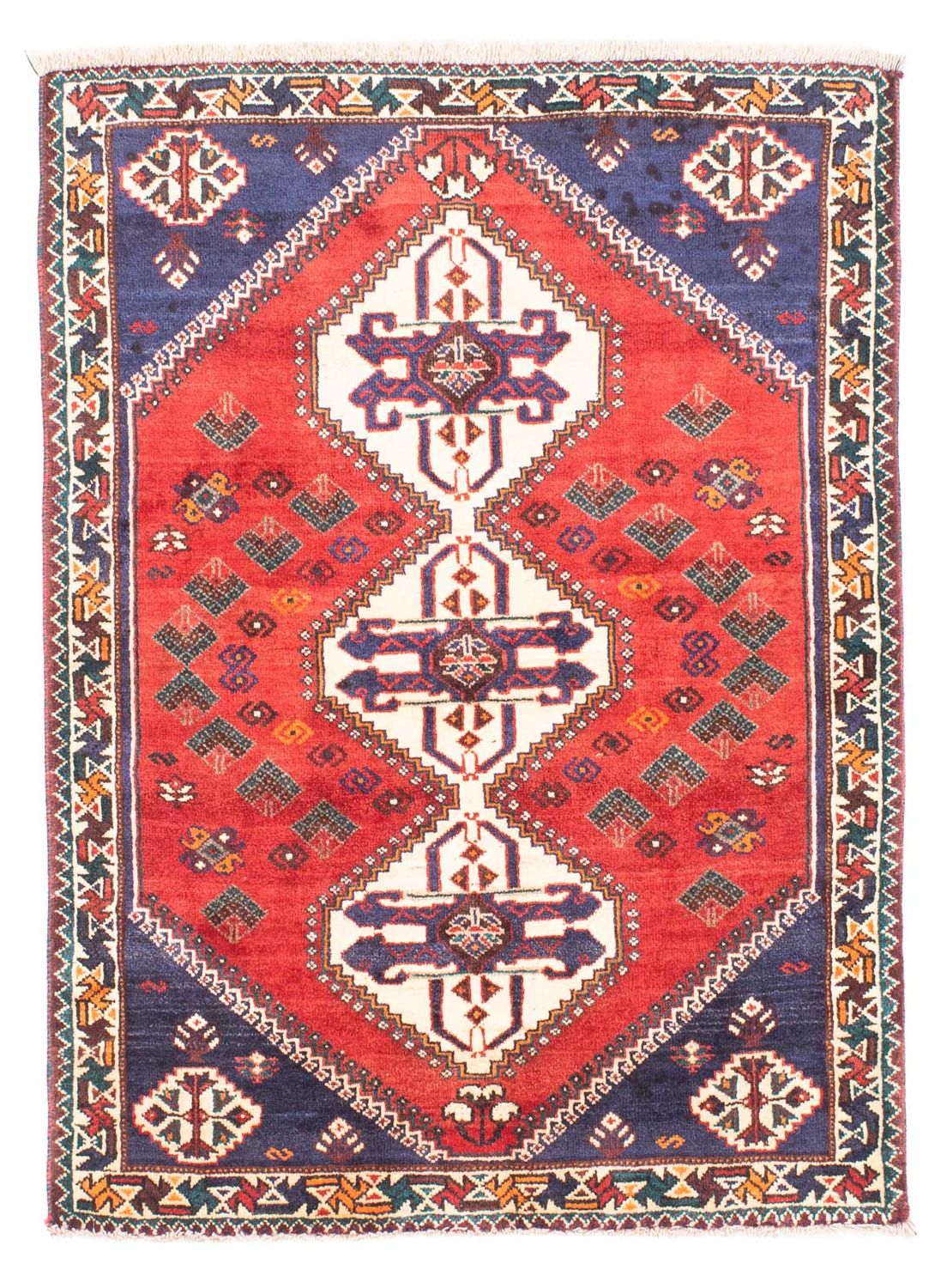 Tapis persan - Nomadic - 145 x 110 cm - rouge foncé