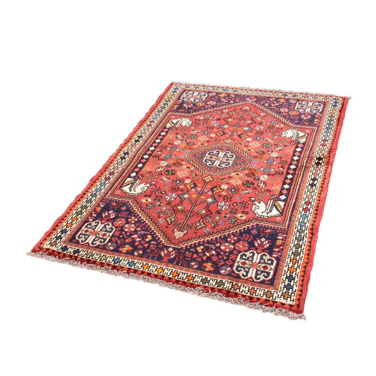 Tapis persan - Nomadic - 148 x 104 cm - rouge clair