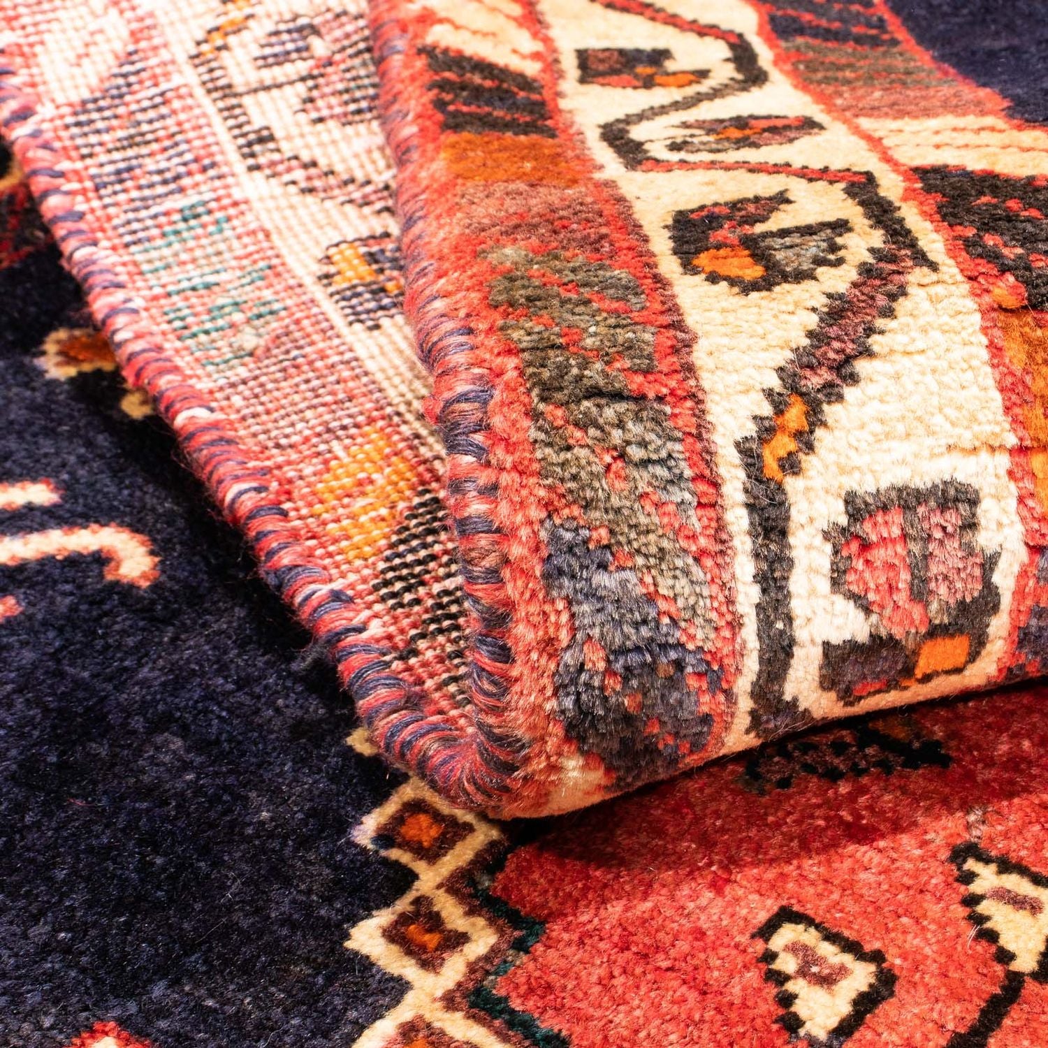 Tapis persan - Nomadic - 165 x 120 cm - bleu foncé