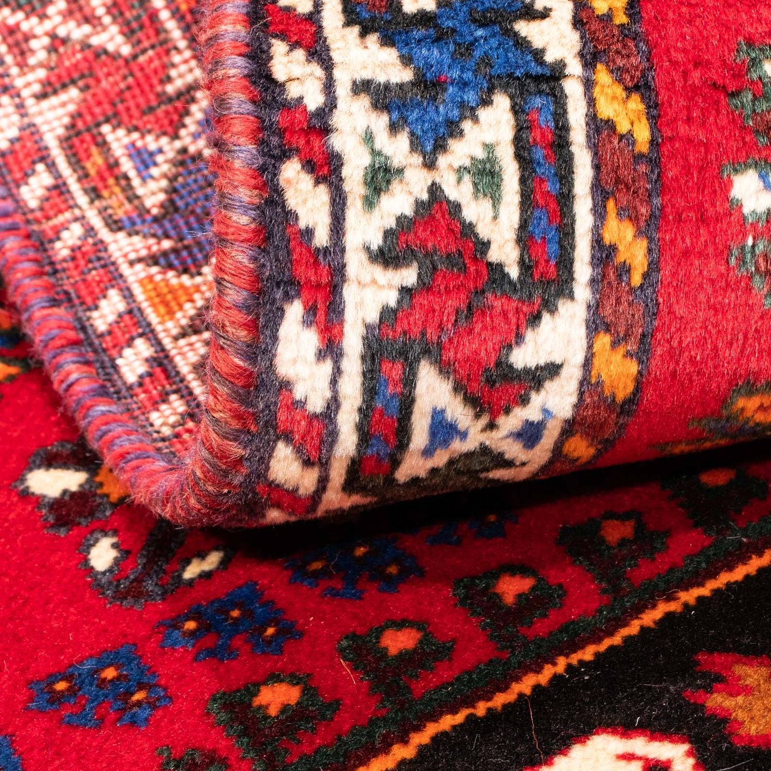 Tapis persan - Nomadic - 157 x 83 cm - rouge foncé