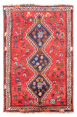 Tapis persan - Nomadic - 170 x 117 cm - rouge foncé