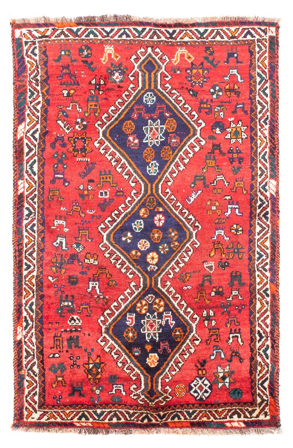 Tapis persan - Nomadic - 170 x 117 cm - rouge foncé
