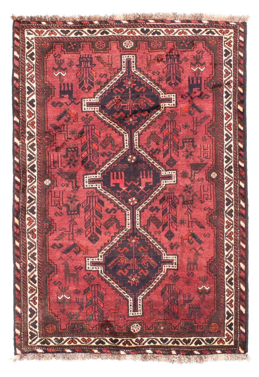 Tapis persan - Nomadic - 160 x 112 cm - rouge