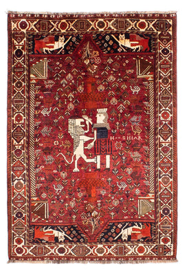 Tapis persan - Nomadic - 220 x 145 cm - rouge foncé