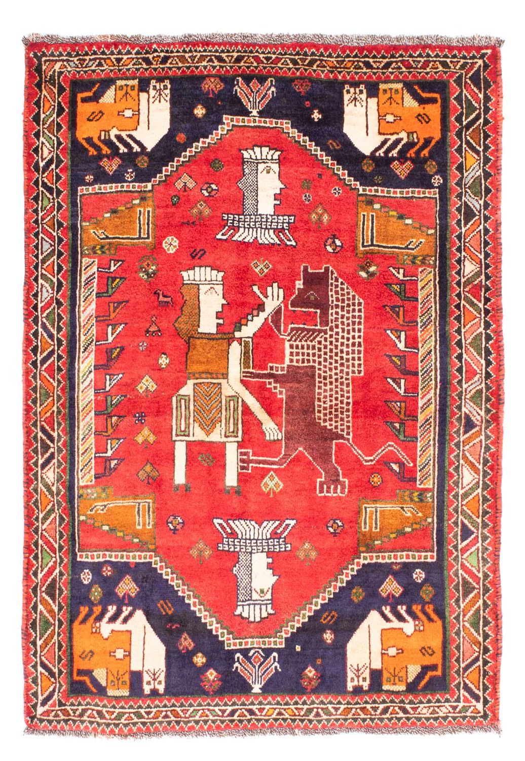 Tapis persan - Nomadic - 172 x 130 cm - rouge