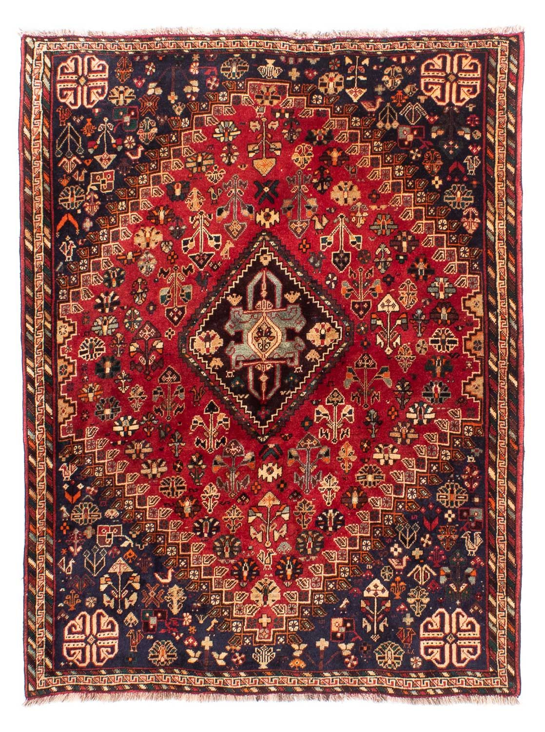 Tapis persan - Nomadic - 185 x 138 cm - rouge foncé