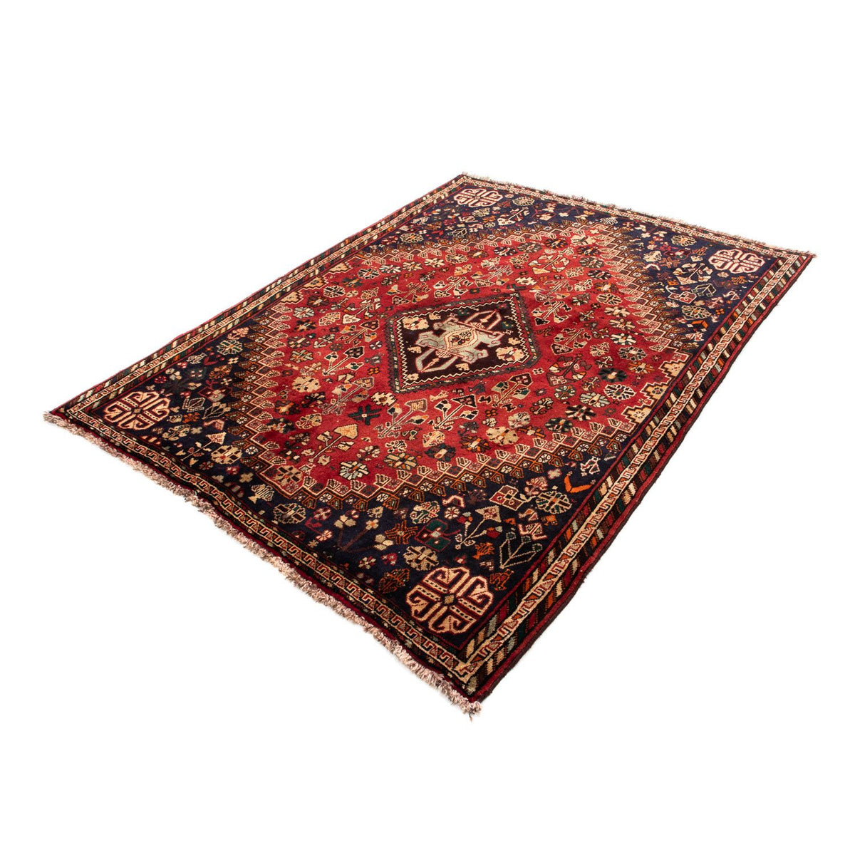 Tapis persan - Nomadic - 185 x 138 cm - rouge foncé