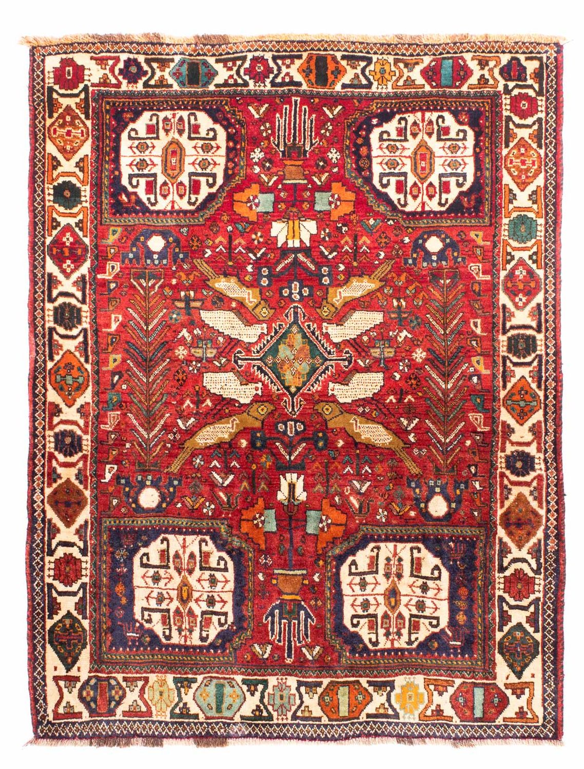 Tapis persan - Nomadic - 170 x 130 cm - rouge foncé