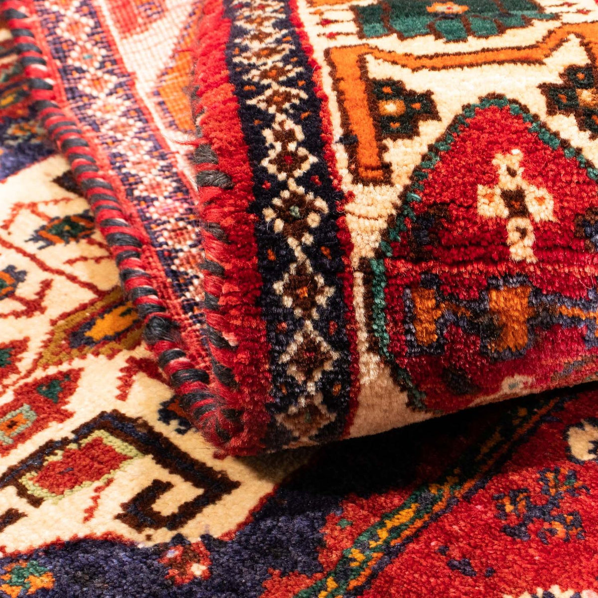 Tapis persan - Nomadic - 170 x 130 cm - rouge foncé