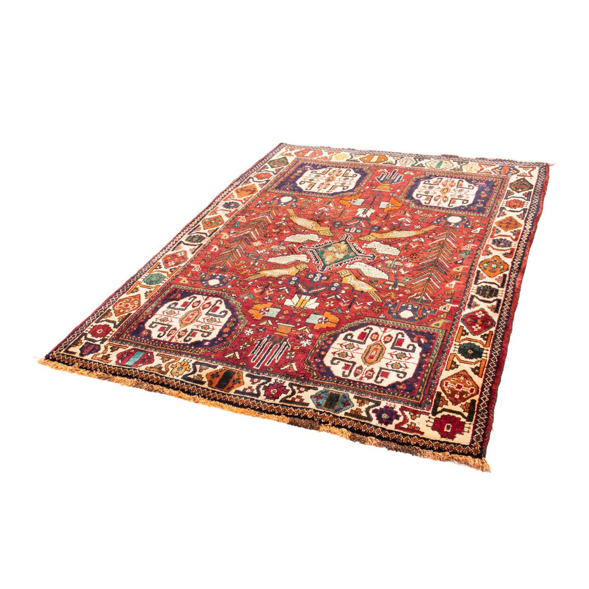 Tapis persan - Nomadic - 170 x 130 cm - rouge foncé