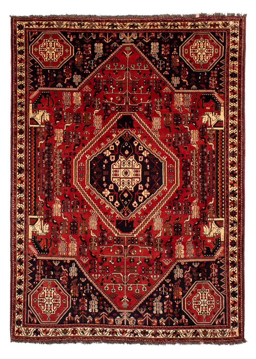 Tapis persan - Nomadic - 290 x 208 cm - rouge foncé