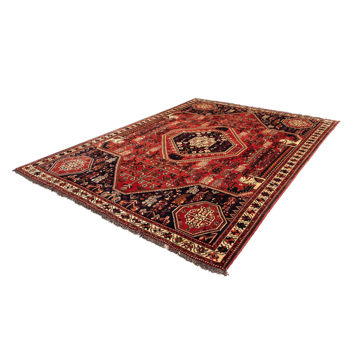 Tapis persan - Nomadic - 290 x 208 cm - rouge foncé