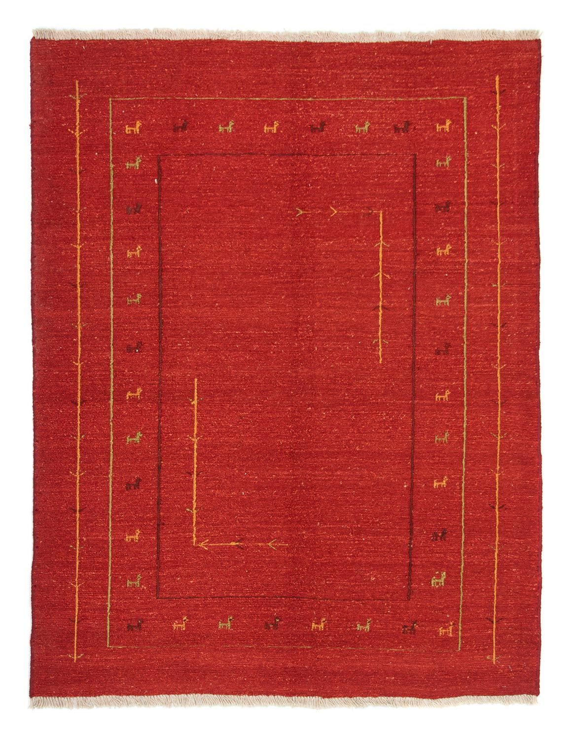 Tapis Gabbeh - Persan - 195 x 151 cm - rouge