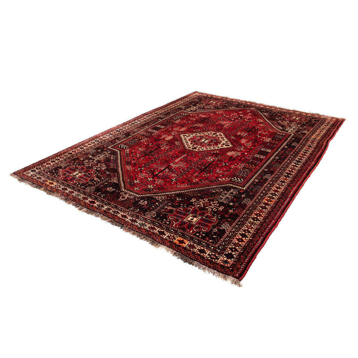 Tapis persan - Nomadic - 245 x 190 cm - rouge foncé