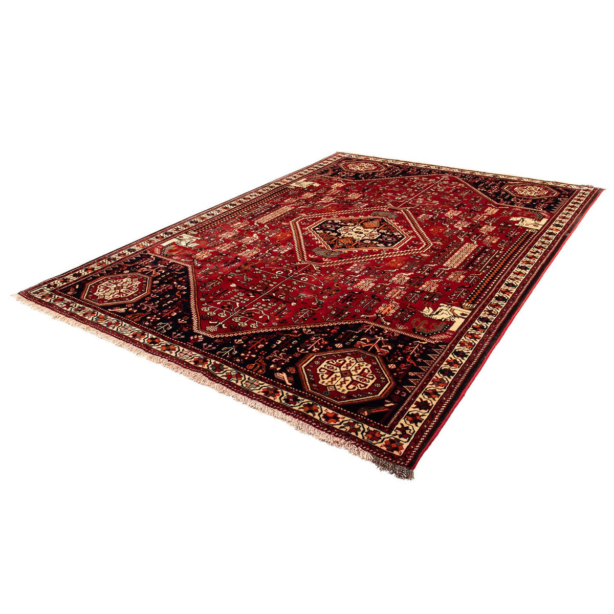 Tapis persan - Nomadic - 295 x 205 cm - rouge foncé