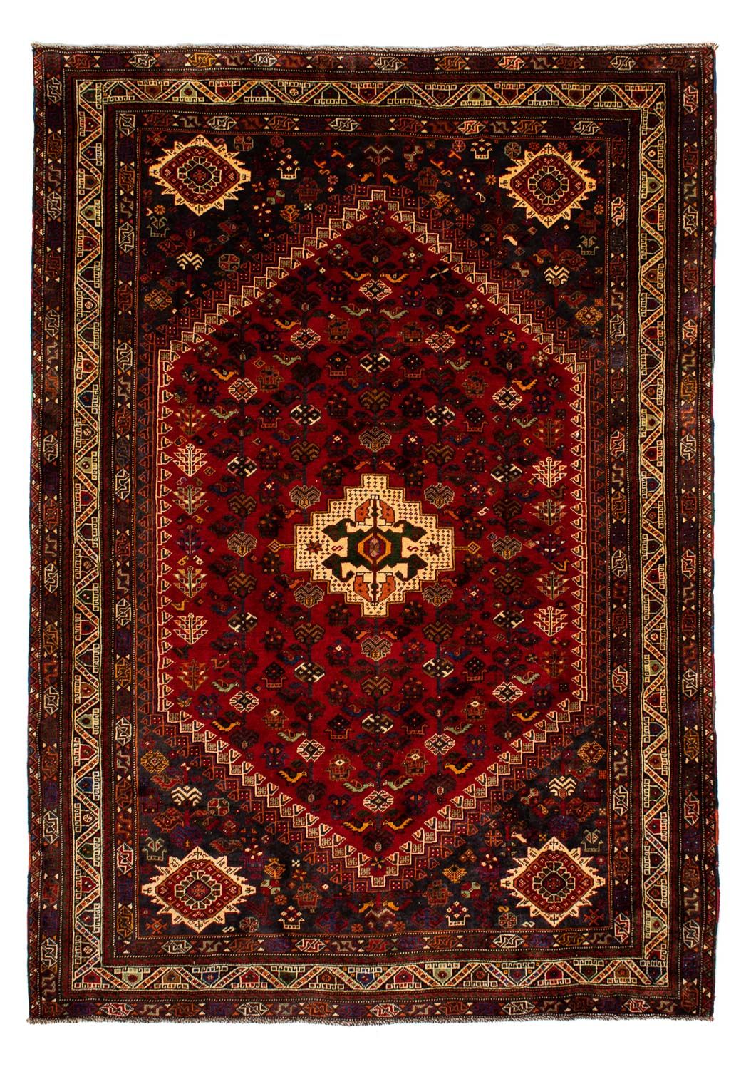 Tapis persan - Nomadic - 295 x 210 cm - rouge foncé