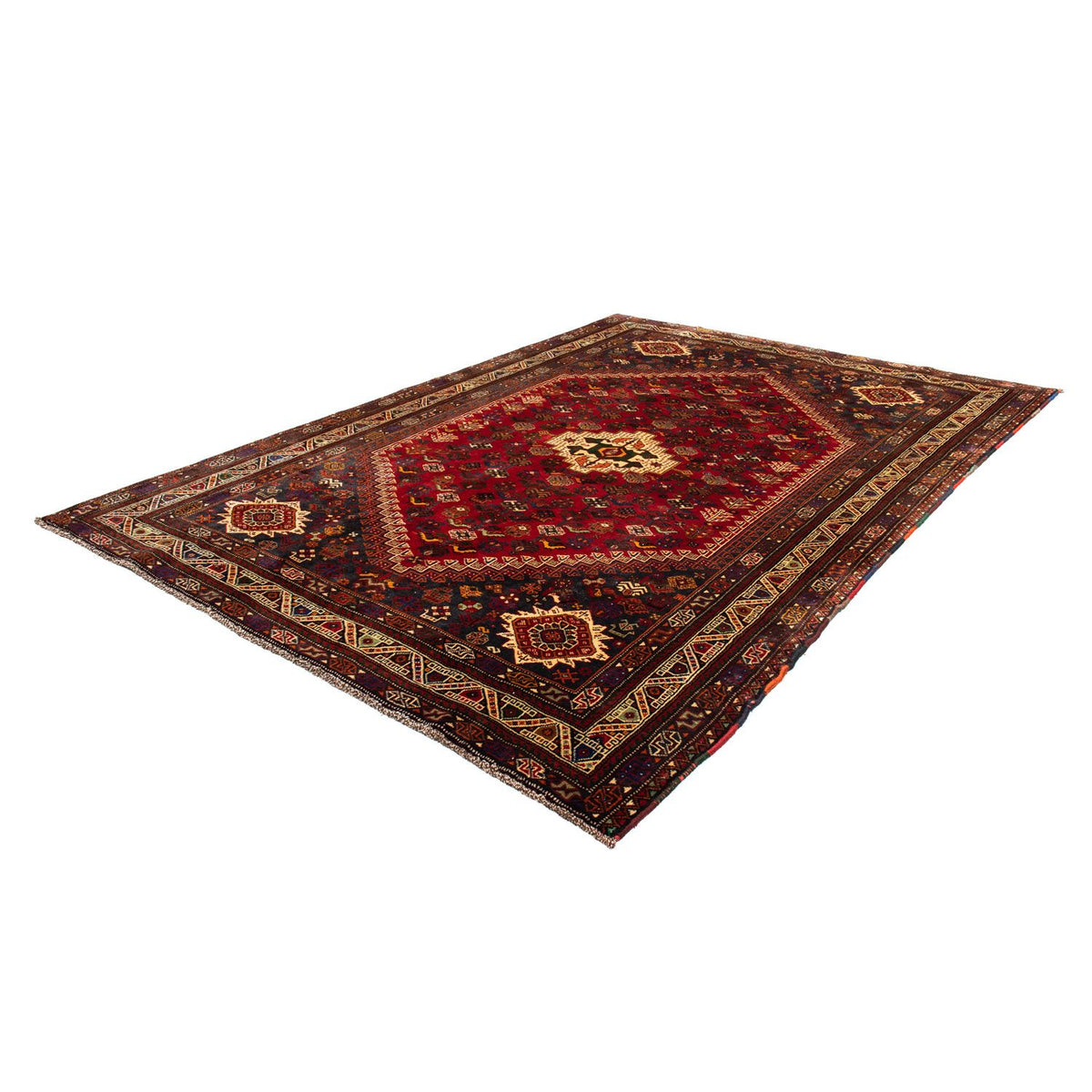 Tapis persan - Nomadic - 295 x 210 cm - rouge foncé
