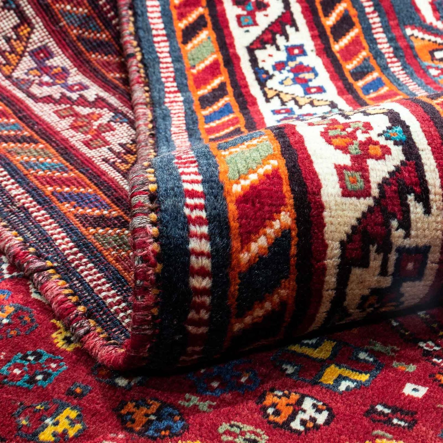 Tapis persan - Nomadic - 260 x 165 cm - rouge foncé