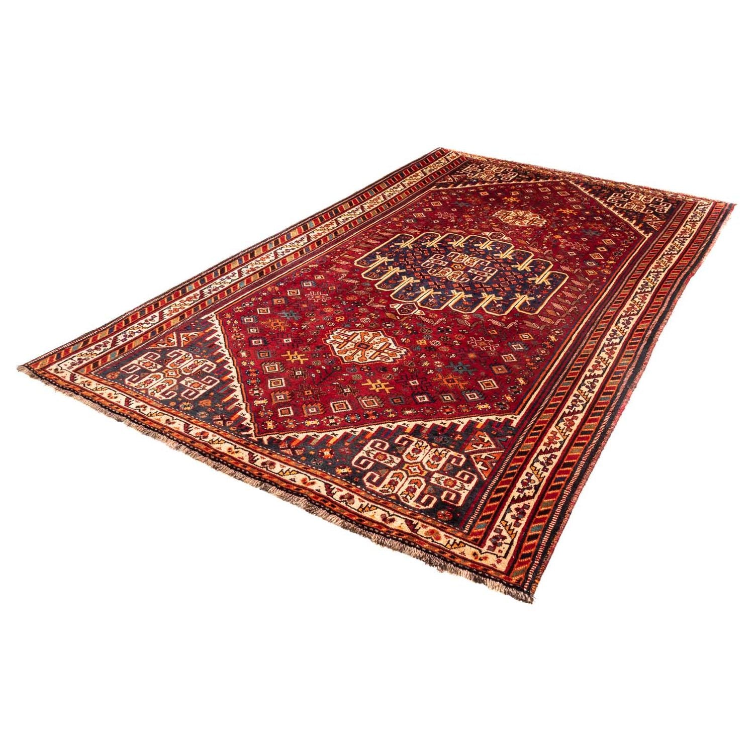 Tapis persan - Nomadic - 260 x 165 cm - rouge foncé