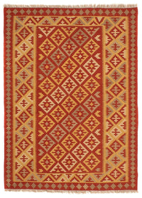 Tapis Kelim - Oriental - 205 x 150 cm - rouge foncé