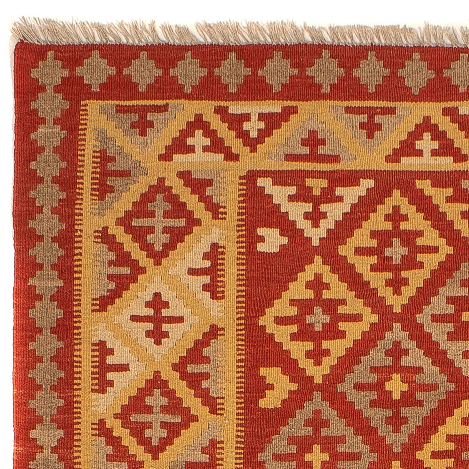 Tapis Kelim - Oriental - 205 x 150 cm - rouge foncé