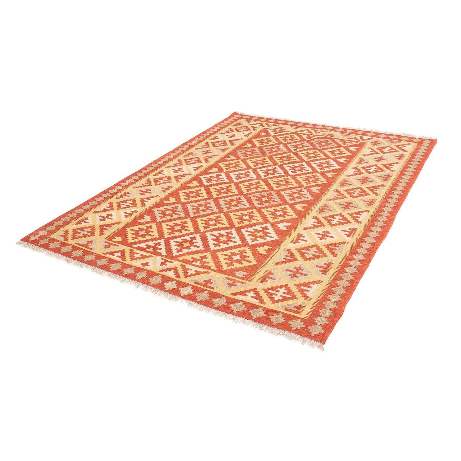 Tapis Kelim - Oriental - 205 x 150 cm - rouge foncé