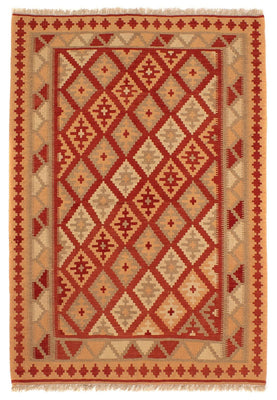Tapis Kelim - Oriental - 200 x 148 cm - rouge