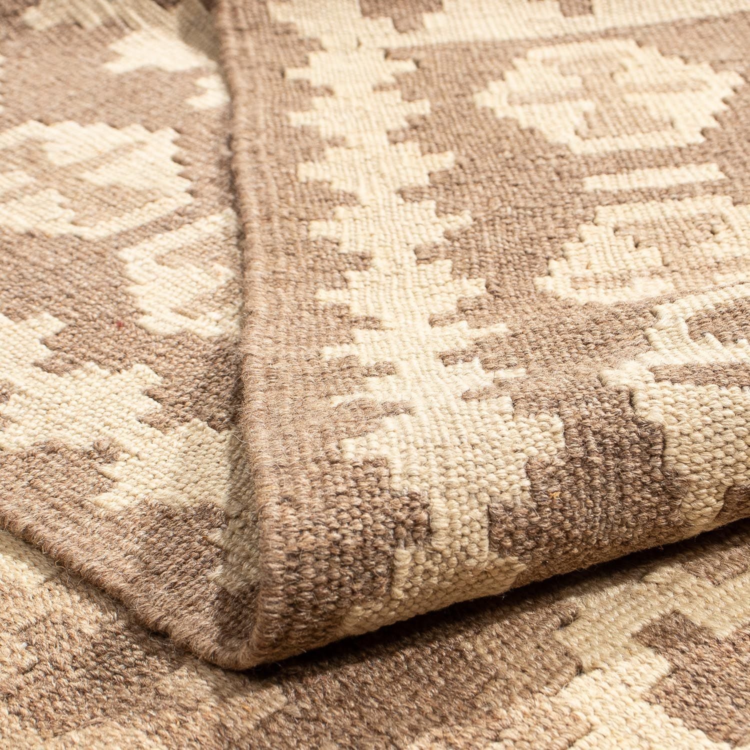 Tapis Kelim - Oriental - 189 x 145 cm - marron clair