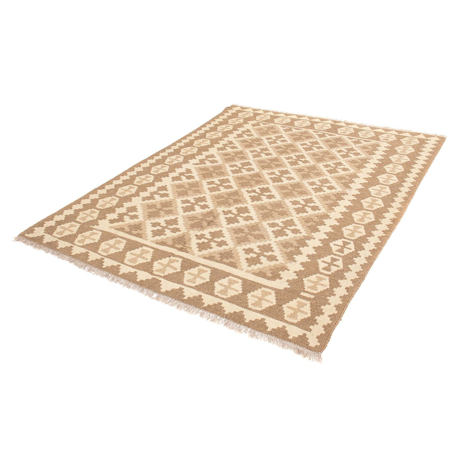Tapis Kelim - Oriental - 189 x 145 cm - marron clair