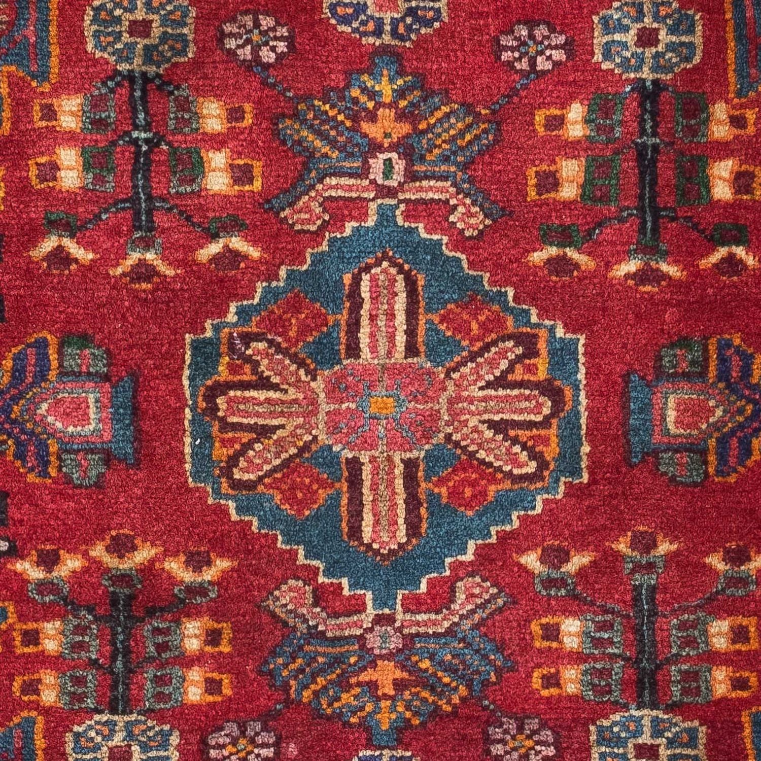 Tapis persan - Nomadic - 125 x 93 cm - rouge foncé
