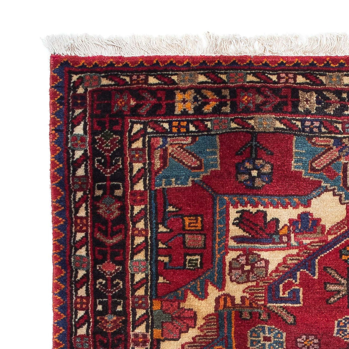 Tapis persan - Nomadic - 125 x 93 cm - rouge foncé