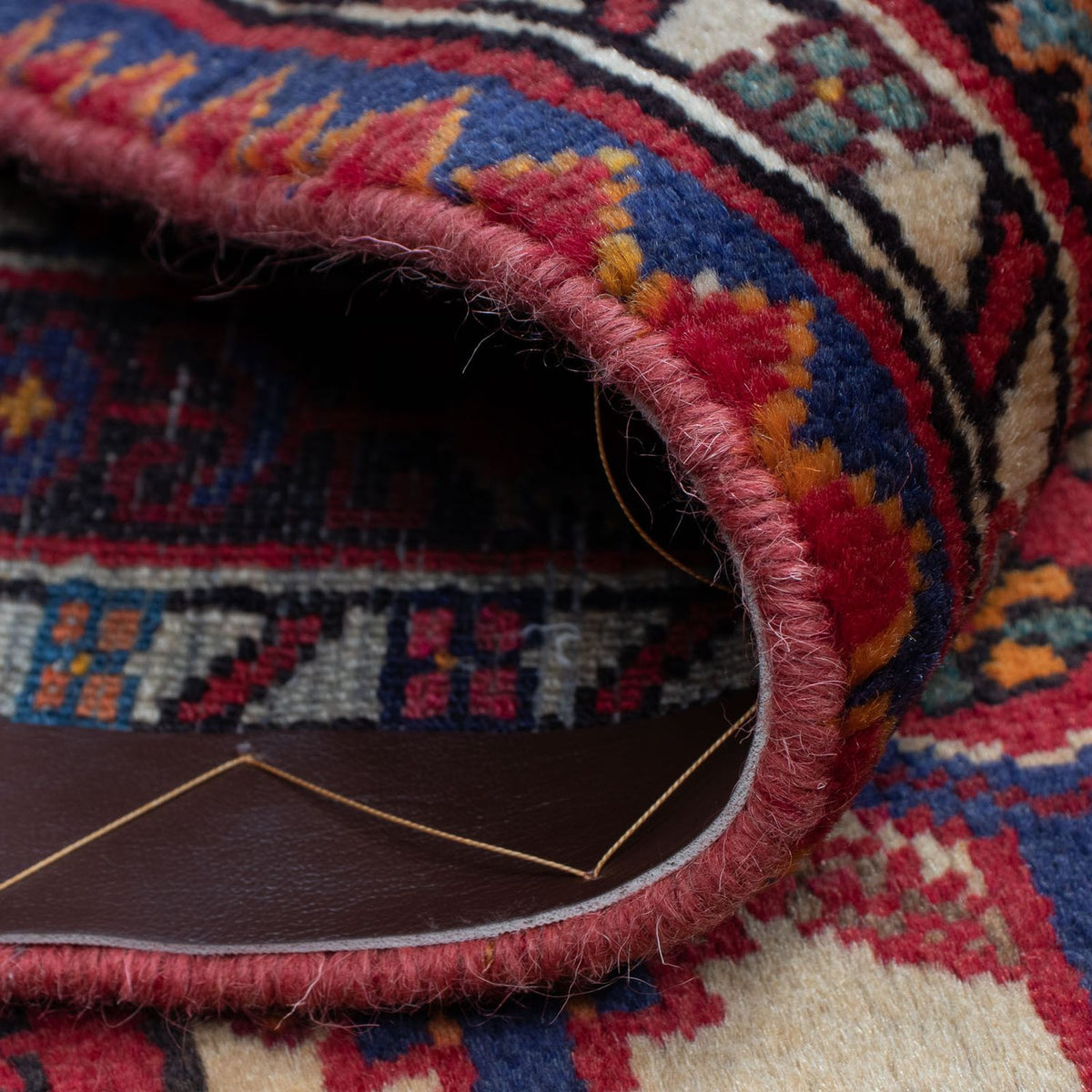 Tapis persan - Nomadic - 125 x 93 cm - rouge foncé