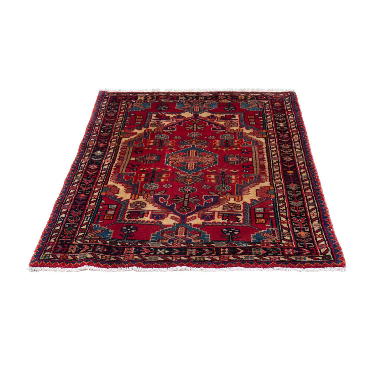 Tapis persan - Nomadic - 125 x 93 cm - rouge foncé