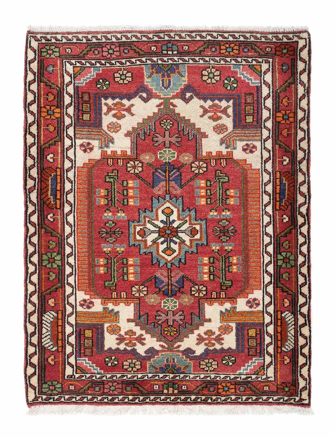 Tapis persan - Nomadic - 117 x 88 cm - rouge