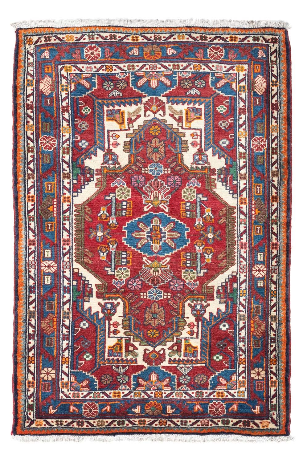 Tapis persan - Nomadic - 130 x 87 cm - rouge