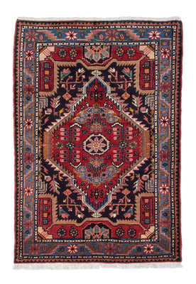 Tapis persan - Nomadic - 136 x 89 cm - bleu foncé