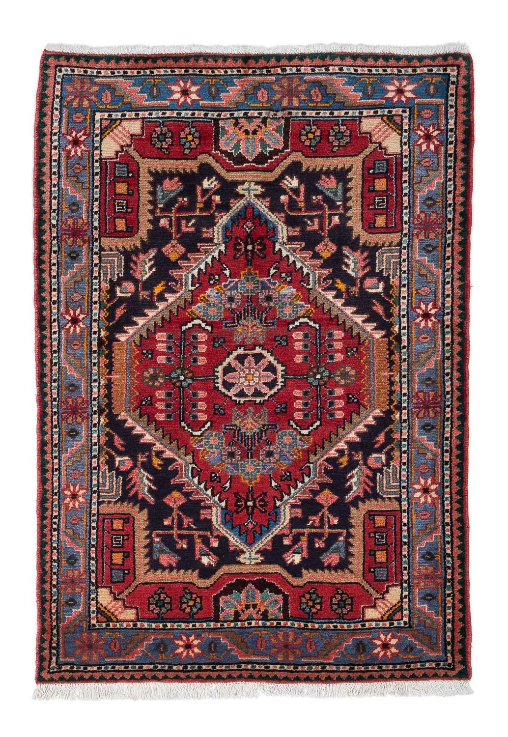 Tapis persan - Nomadic - 136 x 89 cm - bleu foncé