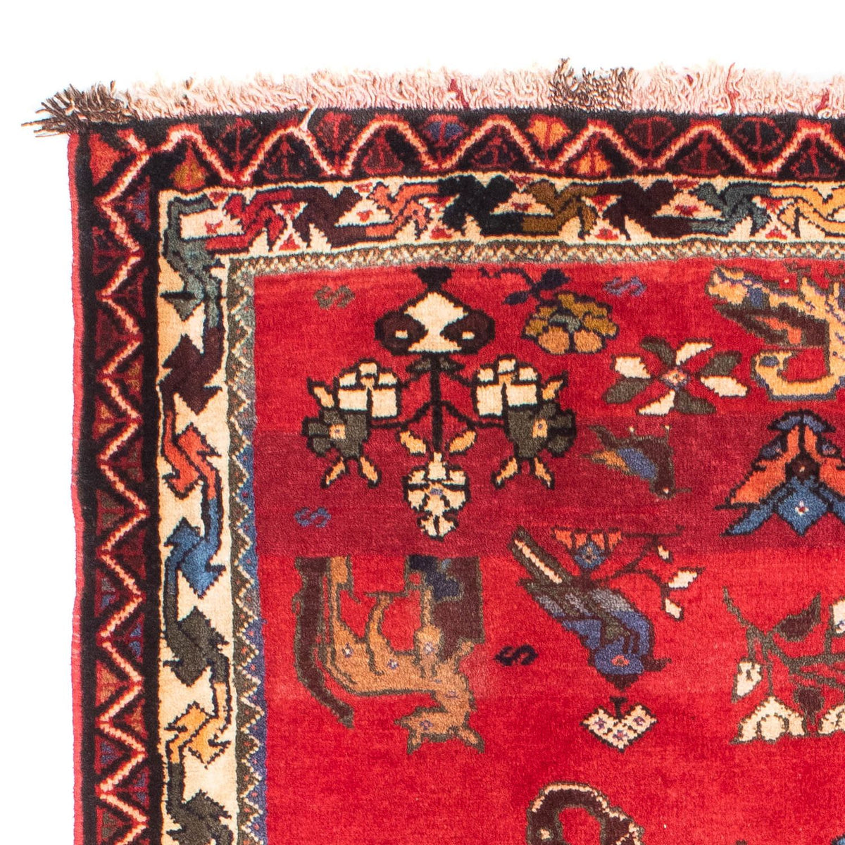 Tapis persan - Nomadic - 158 x 123 cm - rouge foncé