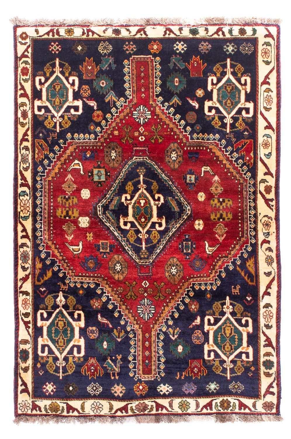 Tapis persan - Nomadic - 190 x 120 cm - rouge foncé