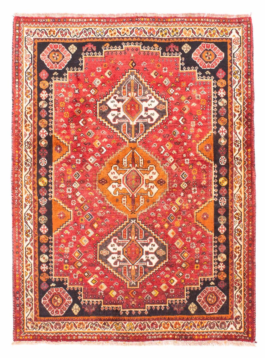 Tapis persan - Nomadic - 158 x 118 cm - rouge foncé