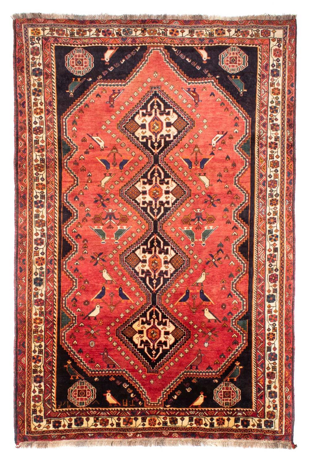 Tapis persan - Nomadic - 290 x 195 cm - rouge clair