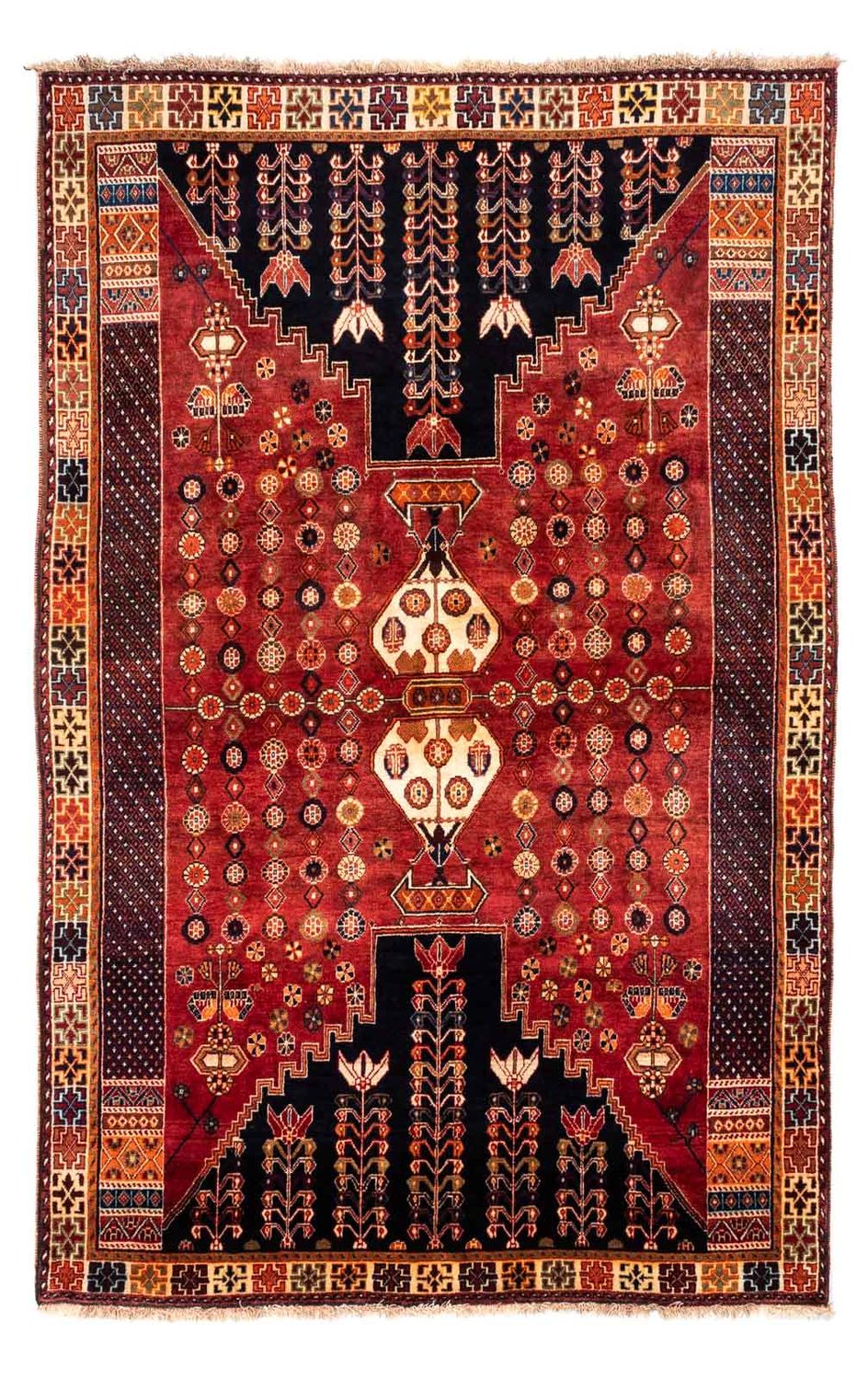 Tapis persan - Nomadic - 270 x 175 cm - rouge foncé