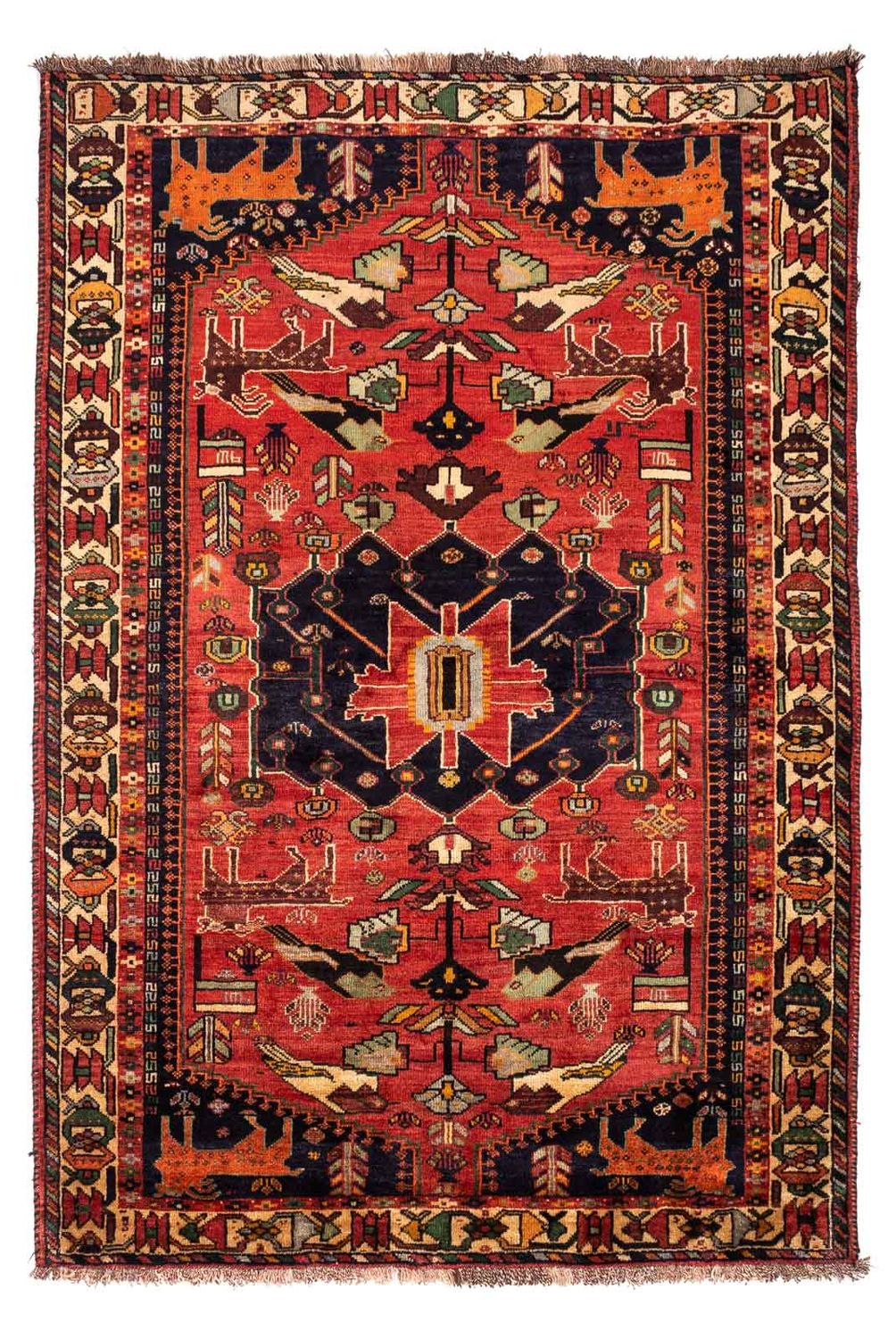 Tapis persan - Nomadic - 265 x 182 cm - rouge foncé