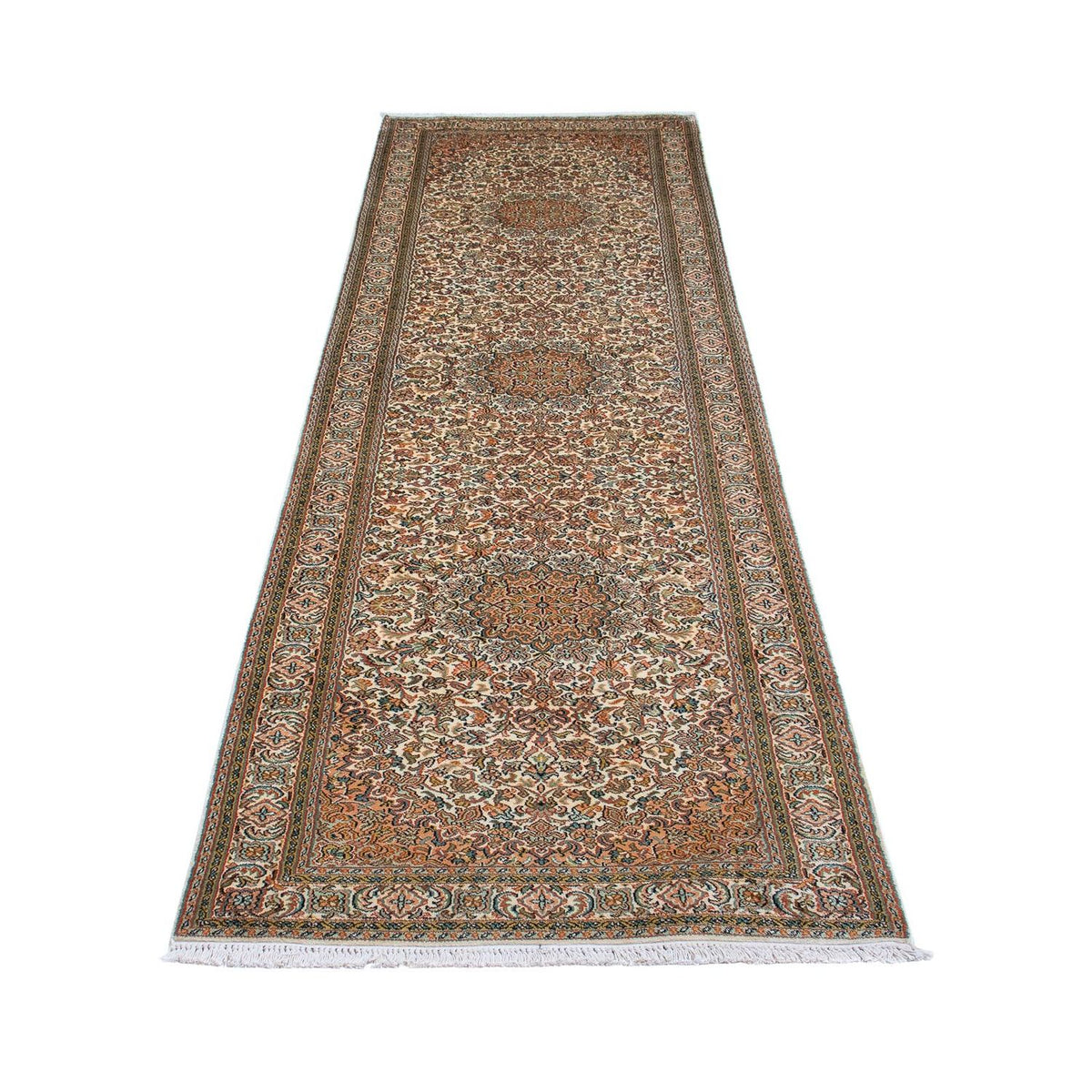 Tapis de couloir Tapis en soie - Soie du Cachemire - 316 x 81 cm - beige