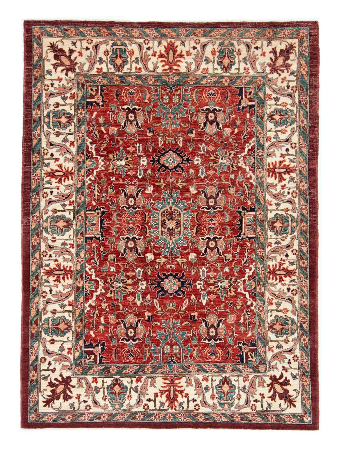 Tapis afghan - 200 x 148 cm - rouge foncé