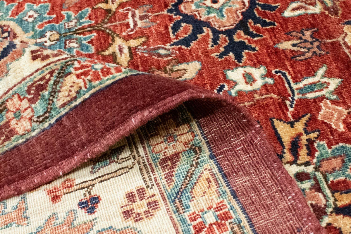 Tapis afghan - 200 x 148 cm - rouge foncé