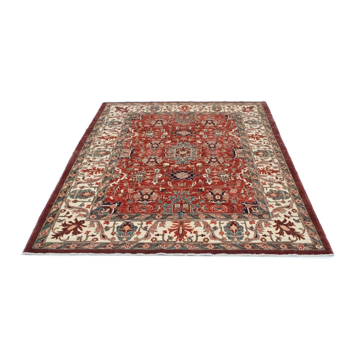 Tapis afghan - 200 x 148 cm - rouge foncé