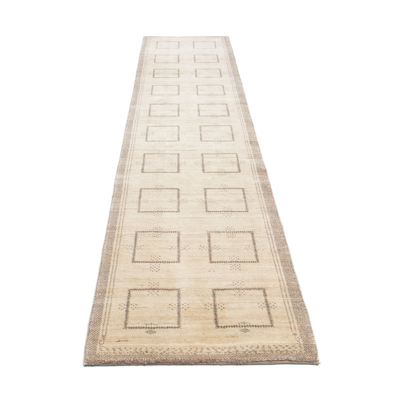 Tapis de couloir Tapis Gabbeh - Loribaft Persan - 345 x 75 cm - beige
