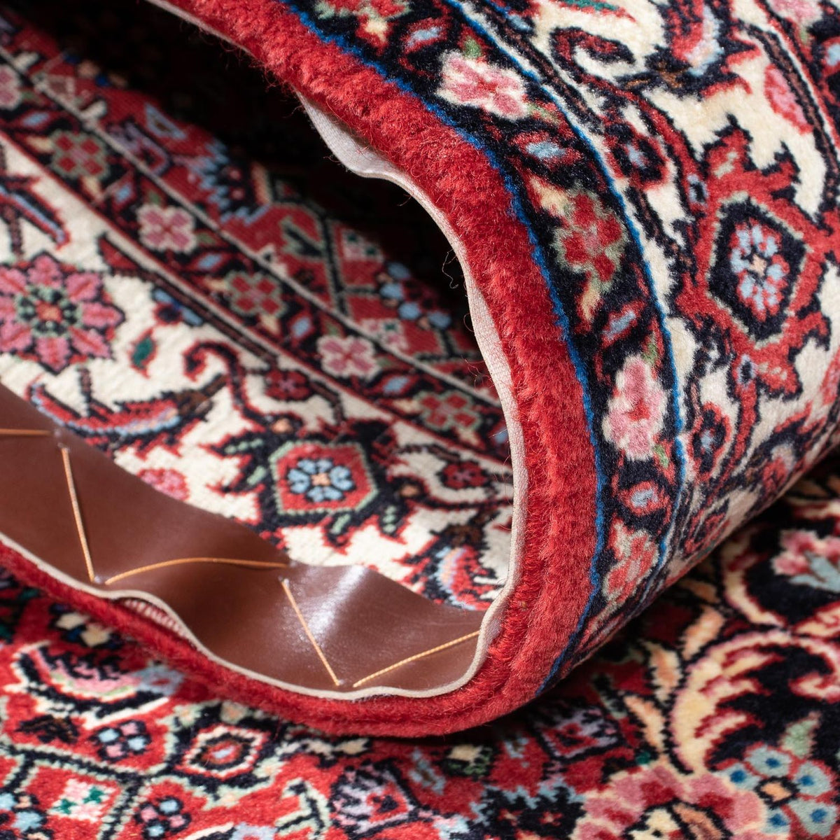 Tapis de couloir Tapis persan - Bidjar - 211 x 72 cm - rouge clair